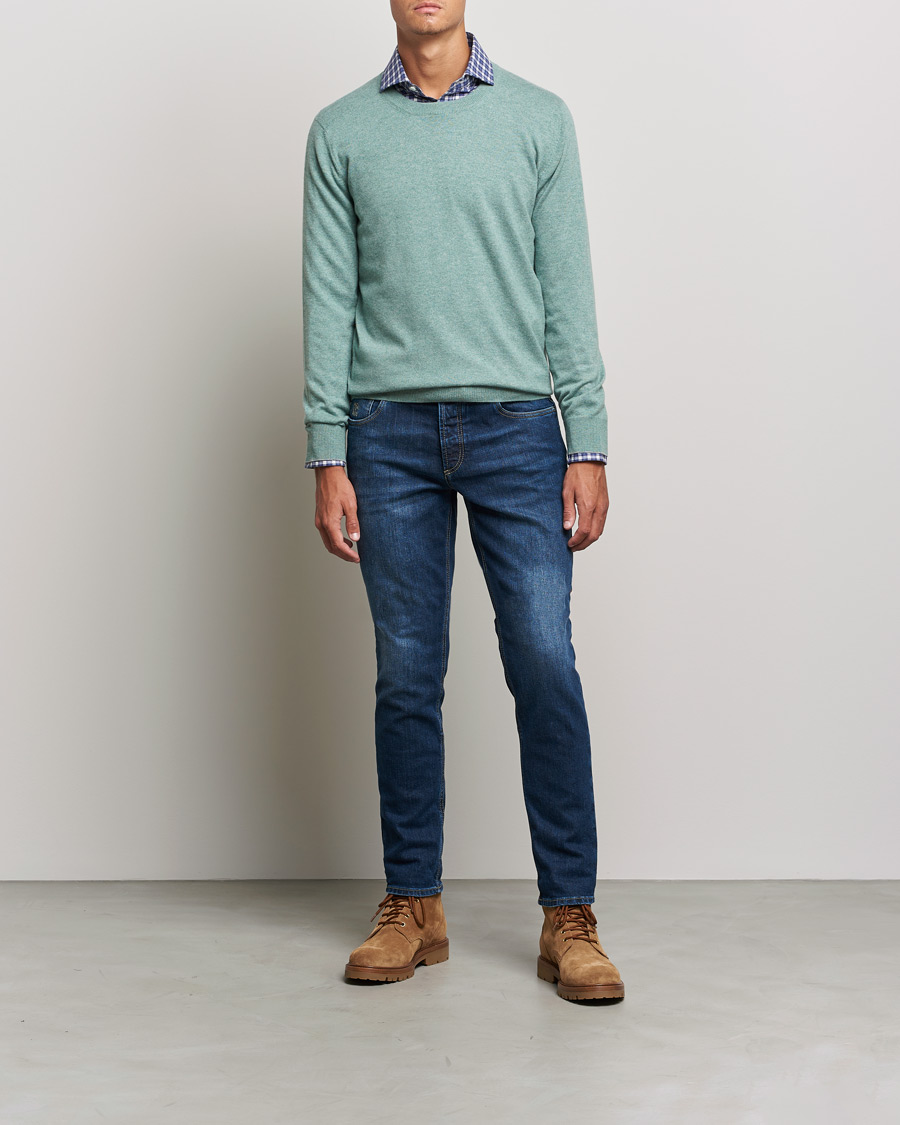 Herre | Gensere | Brunello Cucinelli | 2 Ply Cashmere Pullover Emerald Green