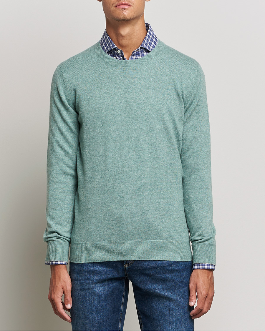 Herre | Gensere | Brunello Cucinelli | 2 Ply Cashmere Pullover Emerald Green