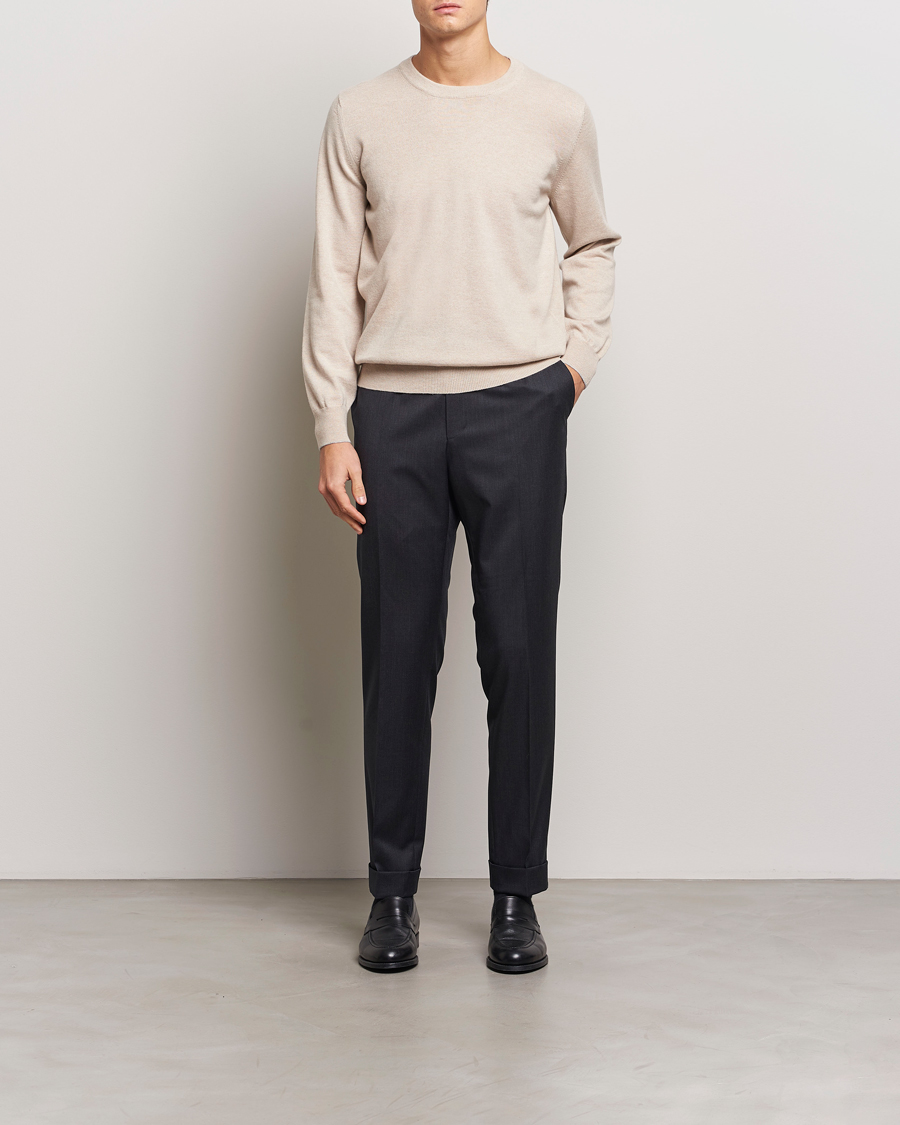 Herre | Gensere | Brunello Cucinelli | 2 Ply Cashmere Pullover Sand