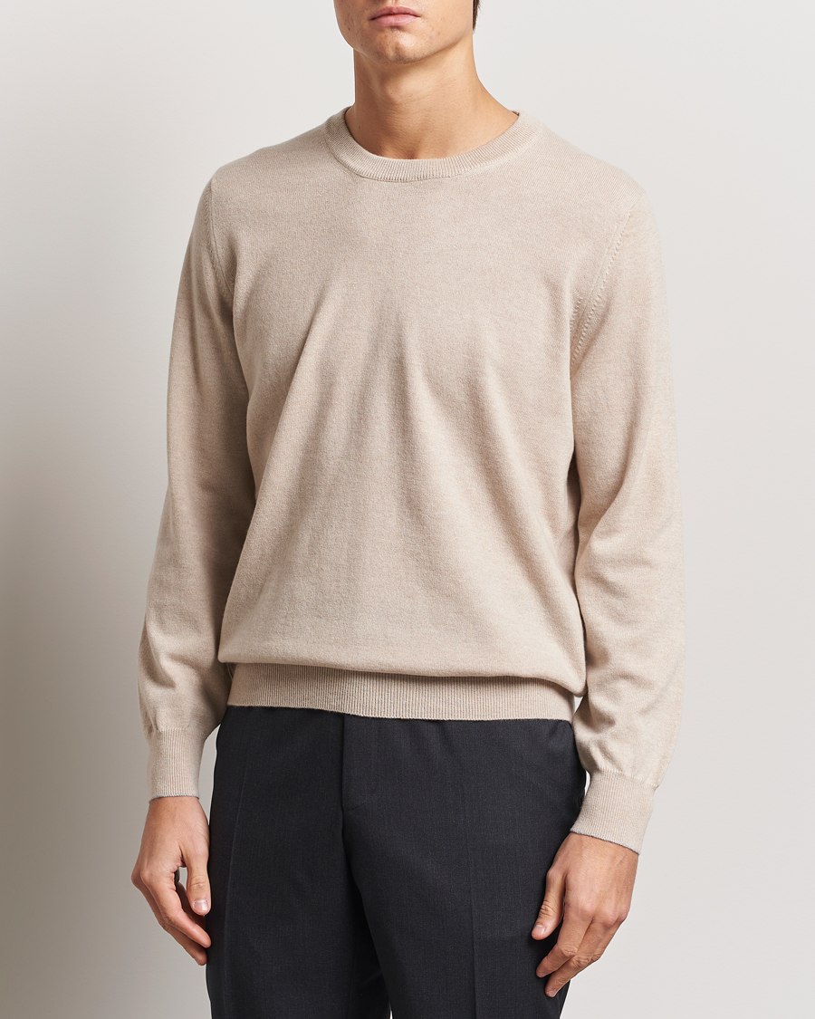 Herre | Gensere | Brunello Cucinelli | 2 Ply Cashmere Pullover Sand