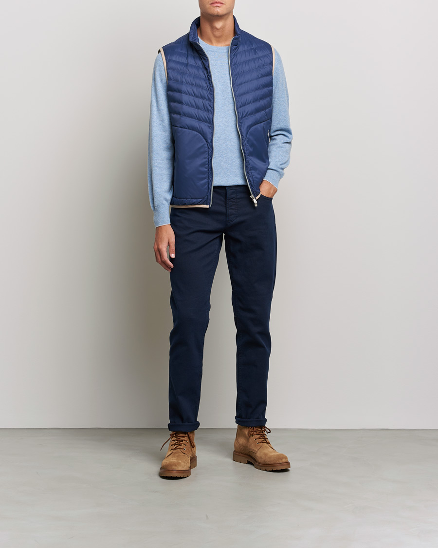 Herre | Italian Department | Brunello Cucinelli | 2 Ply Cashmere Pullover Light Blue