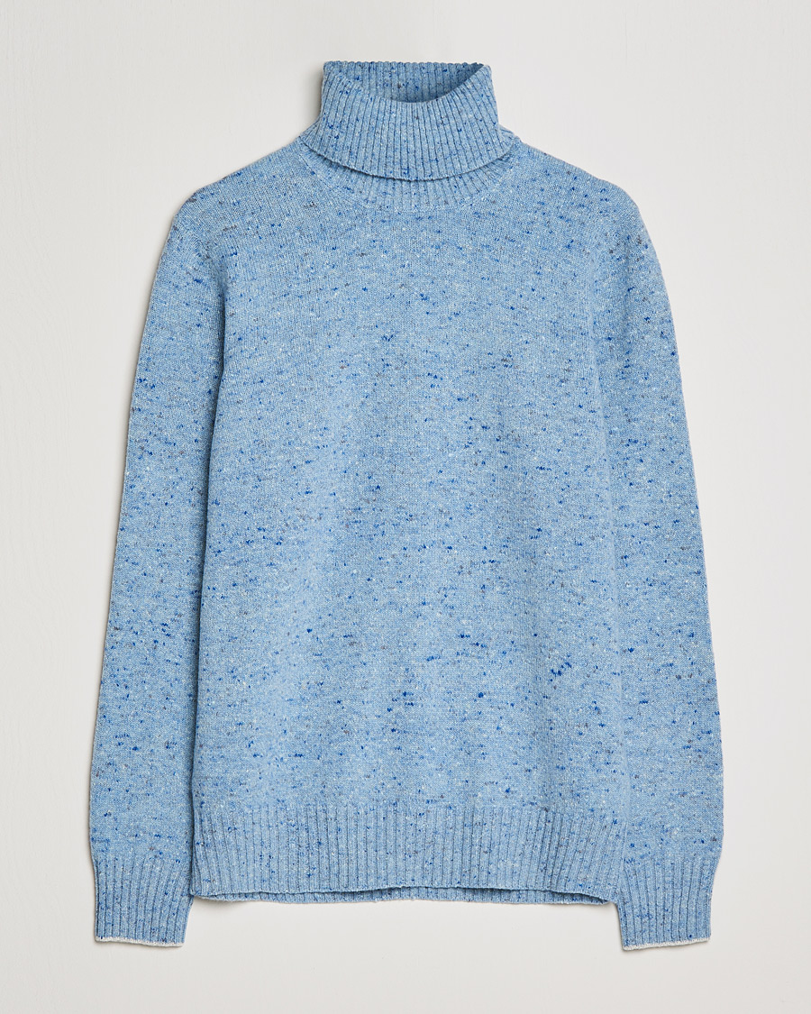 Herre | Gensere | Brunello Cucinelli | Cashmere Blend Rollneck Light Blue