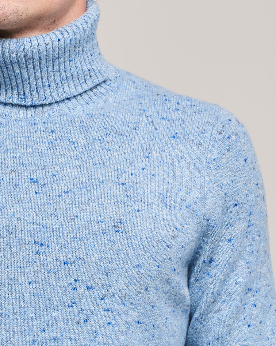 Herre | Gensere | Brunello Cucinelli | Cashmere Blend Rollneck Light Blue