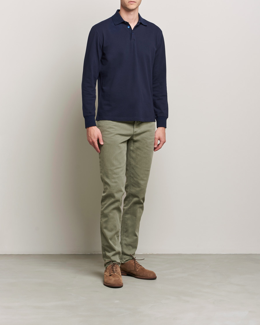 Herre | Gensere | Brunello Cucinelli | Long Sleeve Polo Navy
