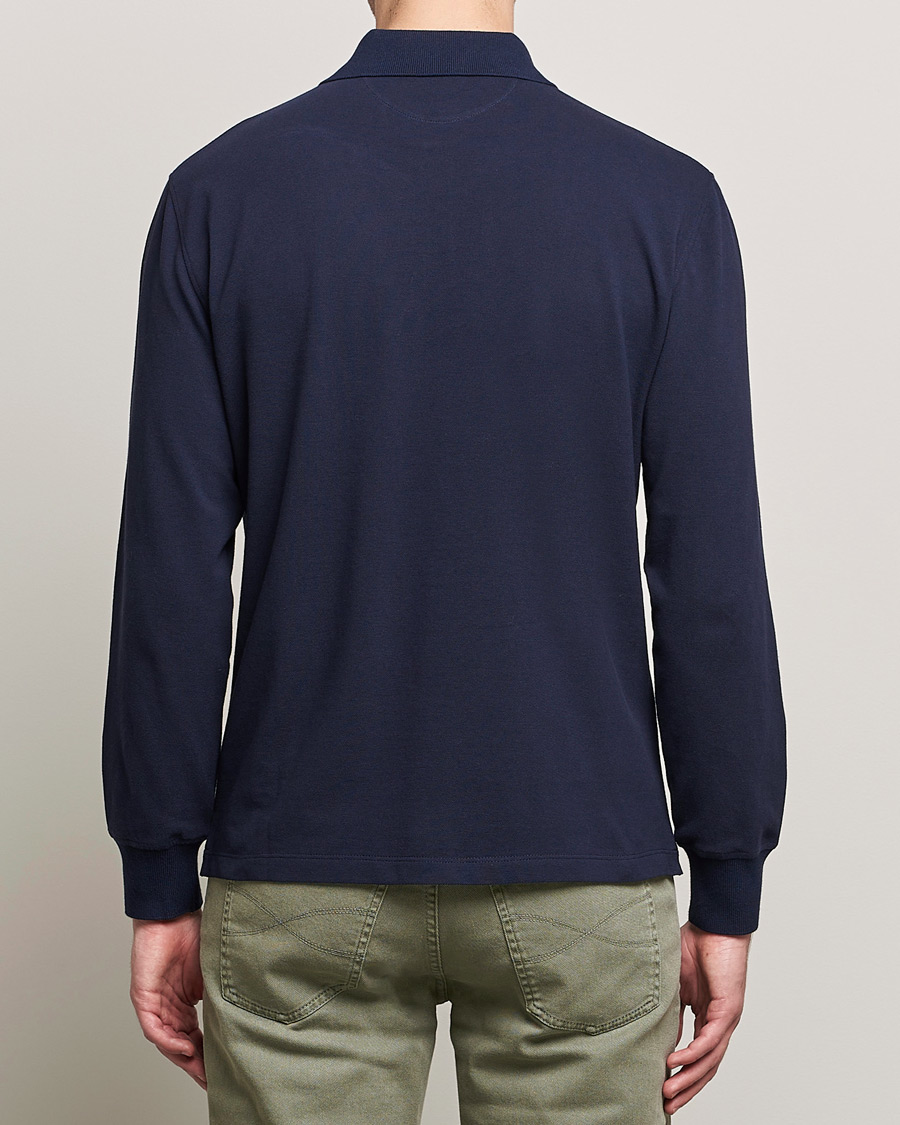 Herre | Gensere | Brunello Cucinelli | Long Sleeve Polo Navy
