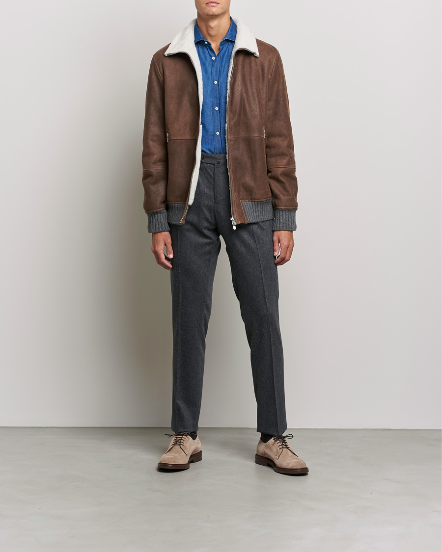 Herre | Skjorter | Brunello Cucinelli | Slim Fit Denim Shirt Dark Indigo