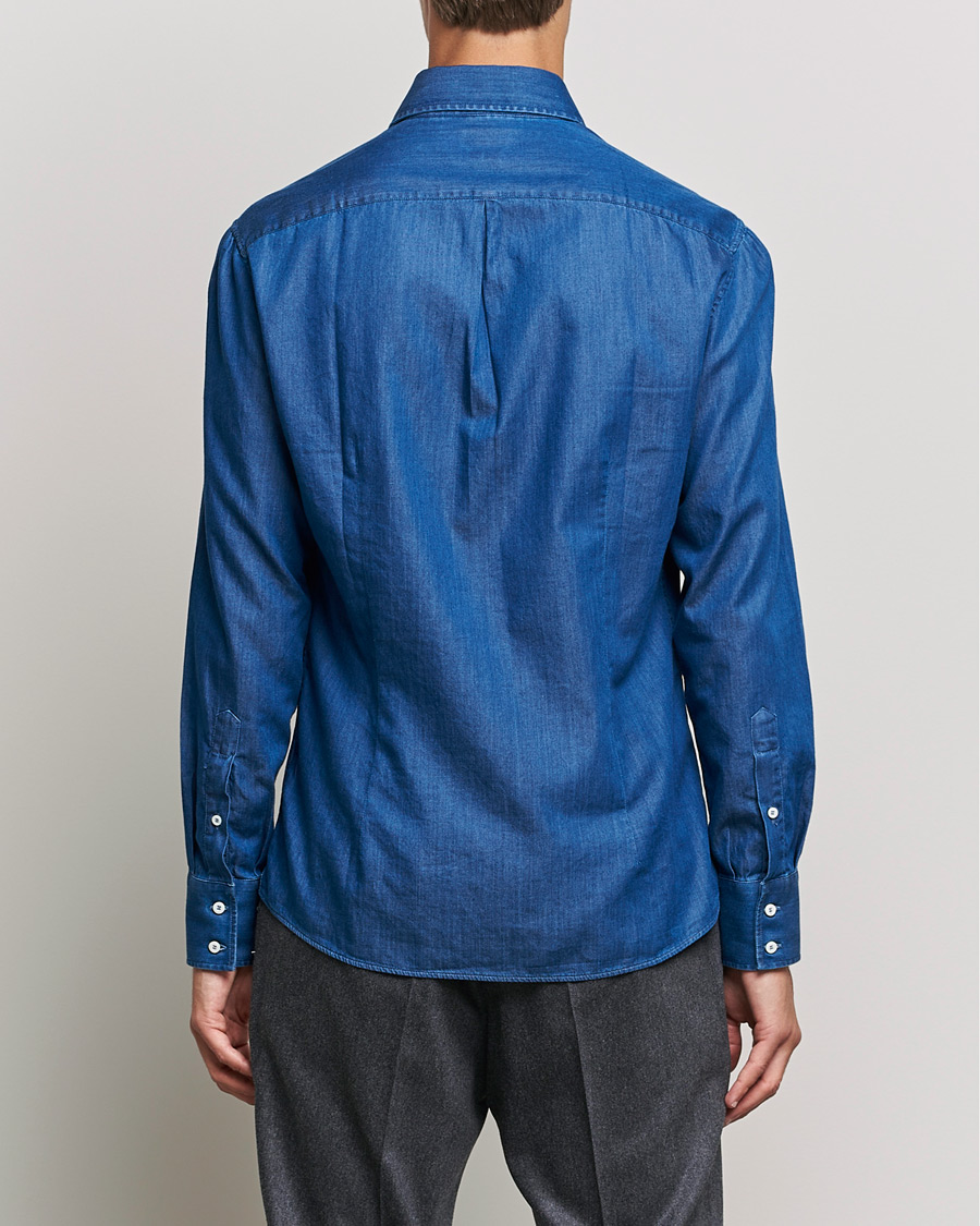 Herre | Skjorter | Brunello Cucinelli | Slim Fit Denim Shirt Dark Indigo