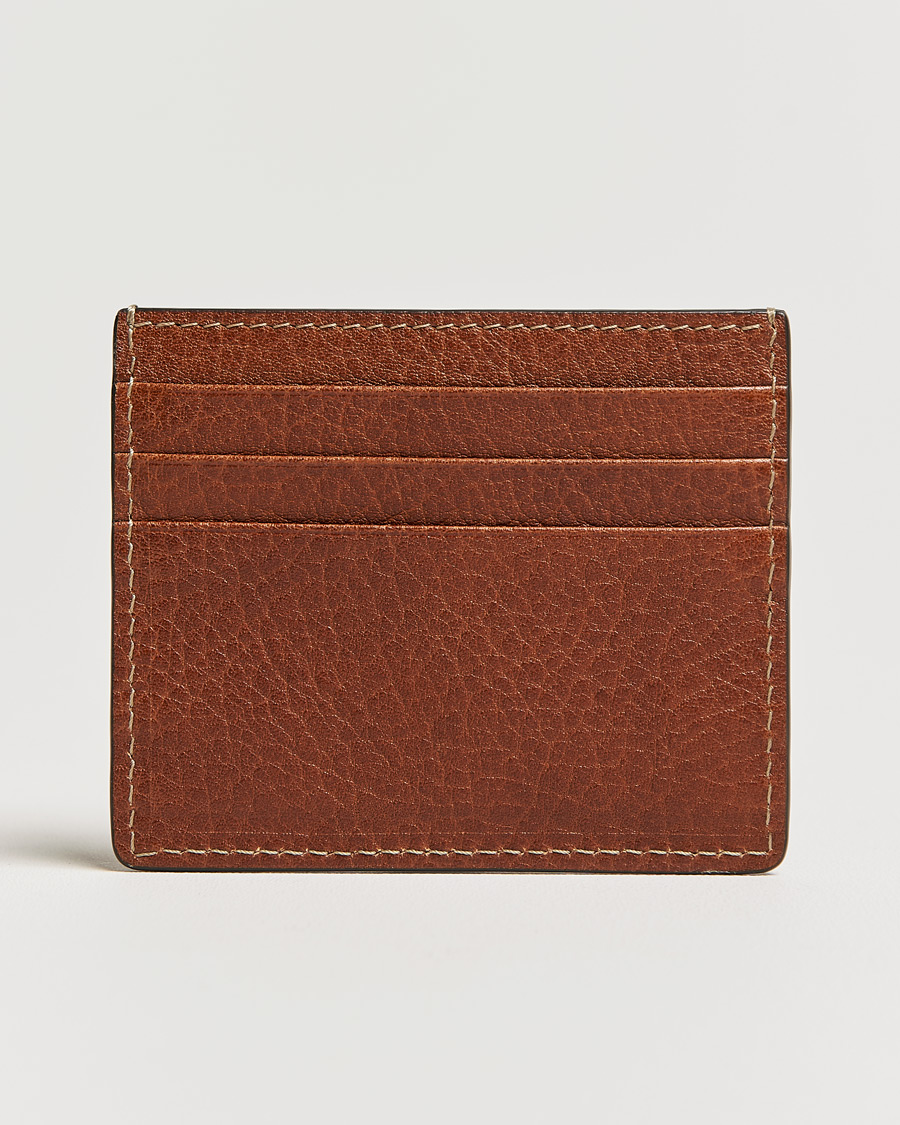 Herre | Brunello Cucinelli Grain Leather Card Holder Cognac | Brunello Cucinelli | Grain Leather Card Holder Cognac