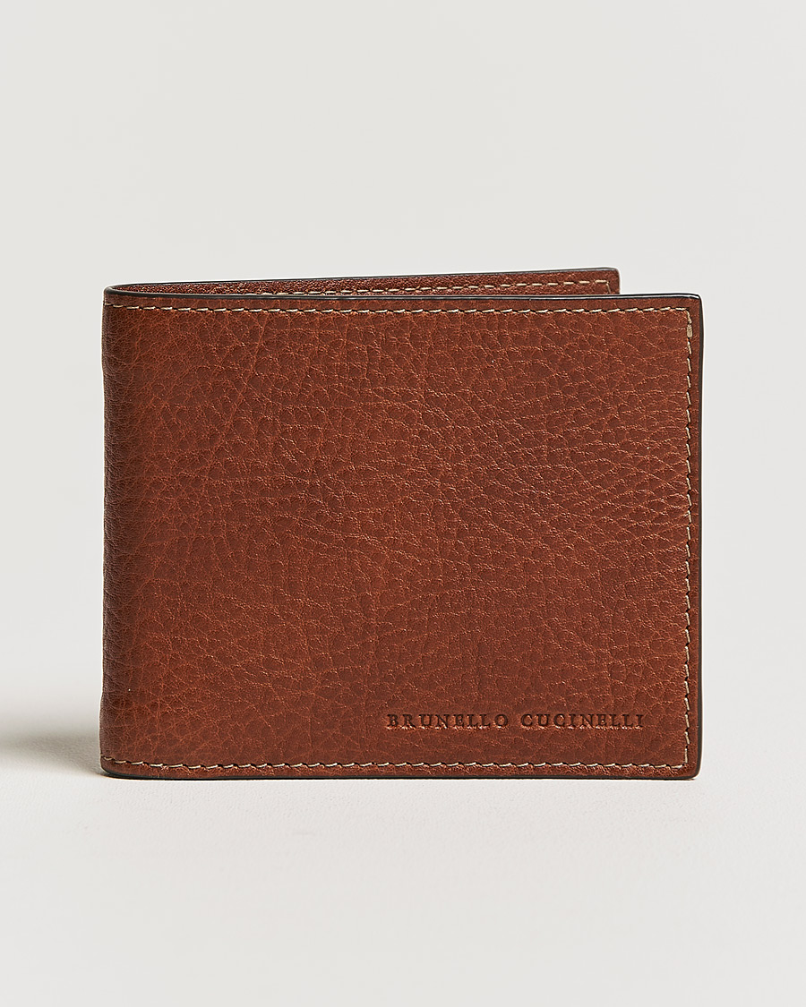 Herre | Brunello Cucinelli Grain Leather Wallet Cognac | Brunello Cucinelli | Grain Leather Wallet Cognac