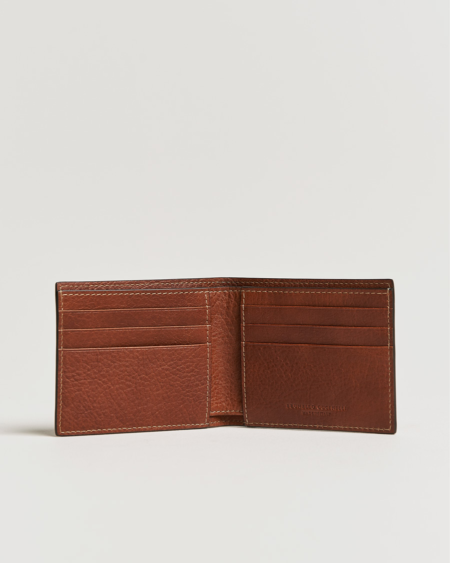 Herre | Brunello Cucinelli Grain Leather Wallet Cognac | Brunello Cucinelli | Grain Leather Wallet Cognac