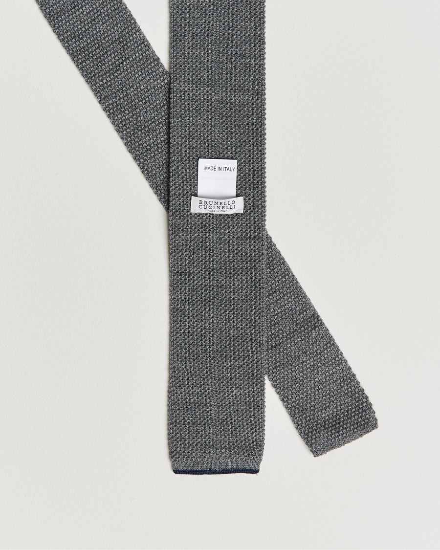 Herre | Slips | Brunello Cucinelli | Knitted Wool Tie Navy