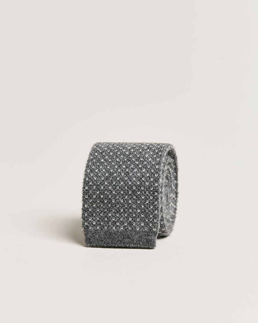 Herre | Slips | Brunello Cucinelli | Knitted Cashmere Tie Grey Melange