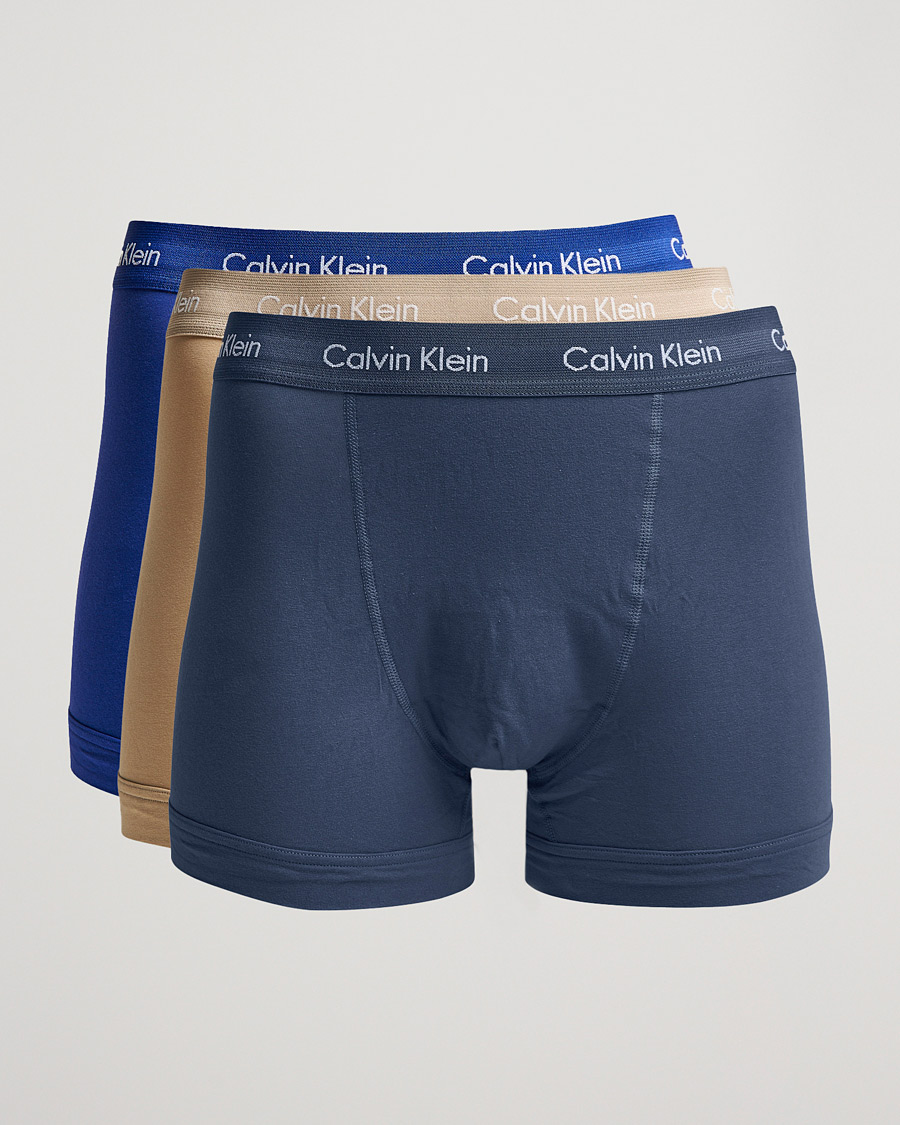 Herre | Undertøy | Calvin Klein | Cotton Stretch 3-Pack Trunk Navy/Blue/Beige