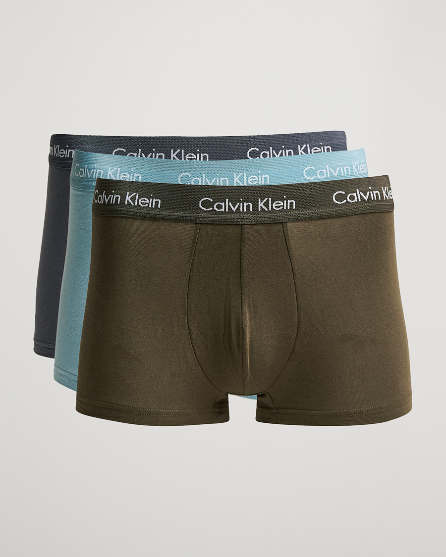 Herre | Undertøy | Calvin Klein | Cotton Stretch 3-Pack Low Rise Trunk Grey/Light Grey/Olive