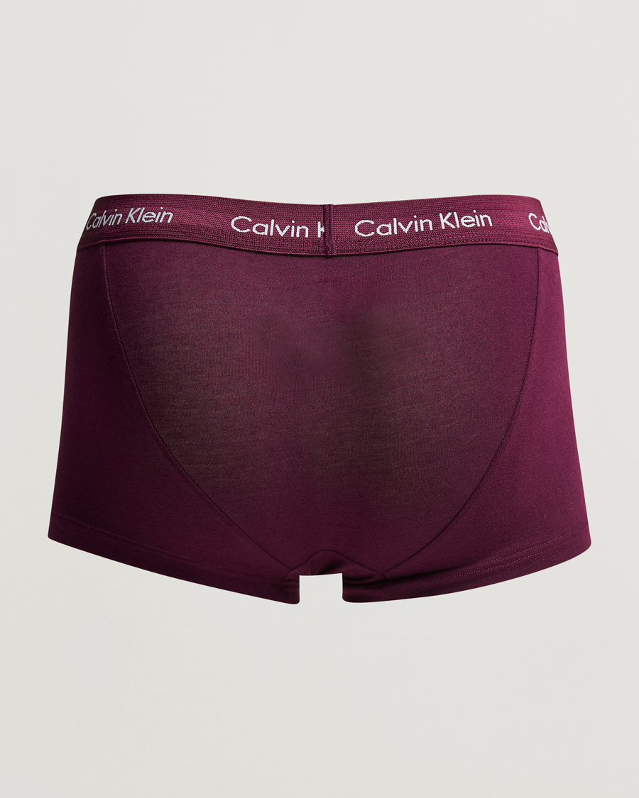 Herre |  | Calvin Klein | Cotton Stretch 3-Pack Low Rise Trunk Burgundy/Grey/Orange