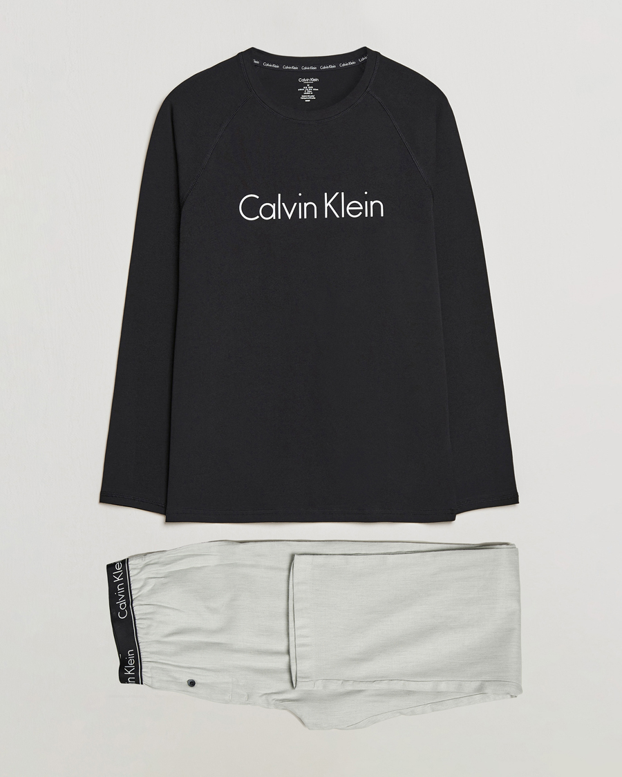 Herre | Pyjamaser og badekåper | Calvin Klein | Logo Long Sleeve Pyjama Set Black/White