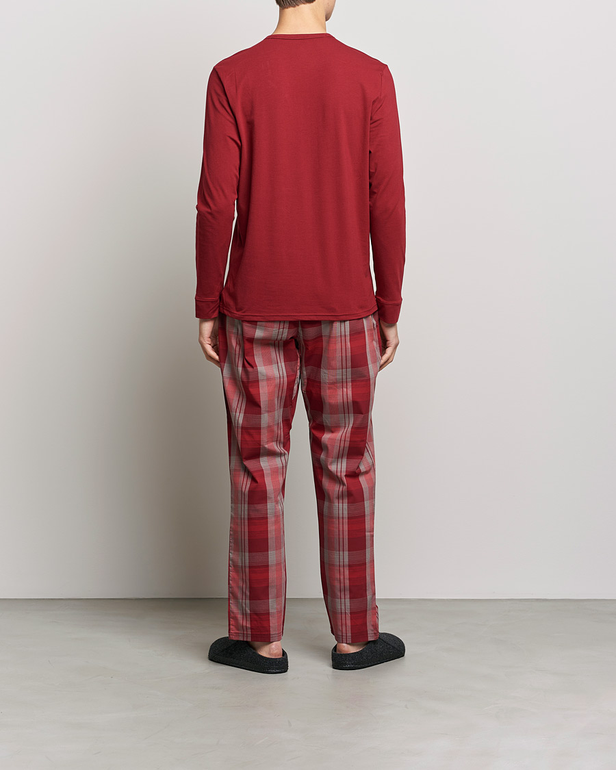 Herre |  | Calvin Klein | Logo Long Sleeve Checked Pyjama Set Red