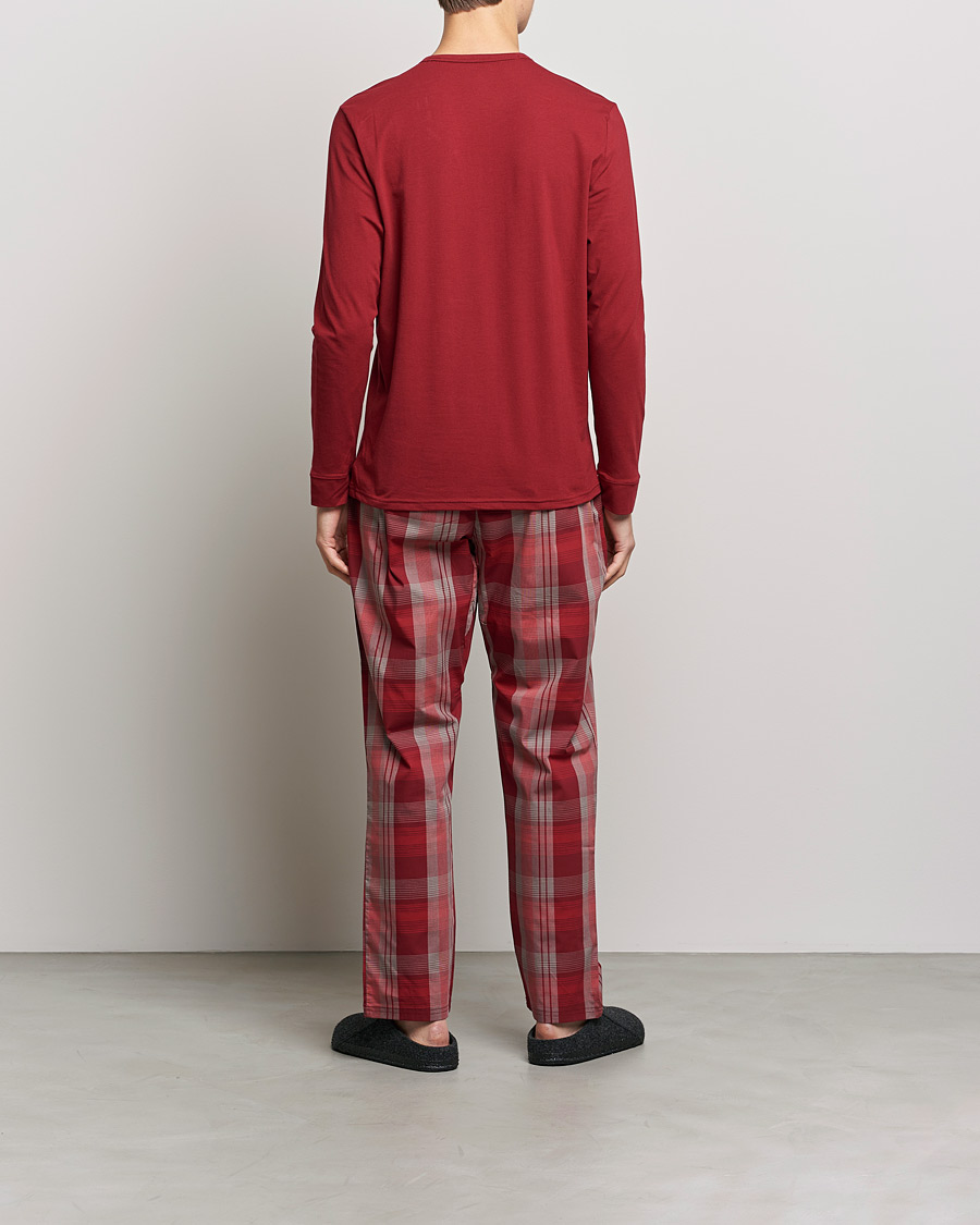 Herre | Pyjamaser og badekåper | Calvin Klein | Logo Long Sleeve Checked Pyjama Set Red