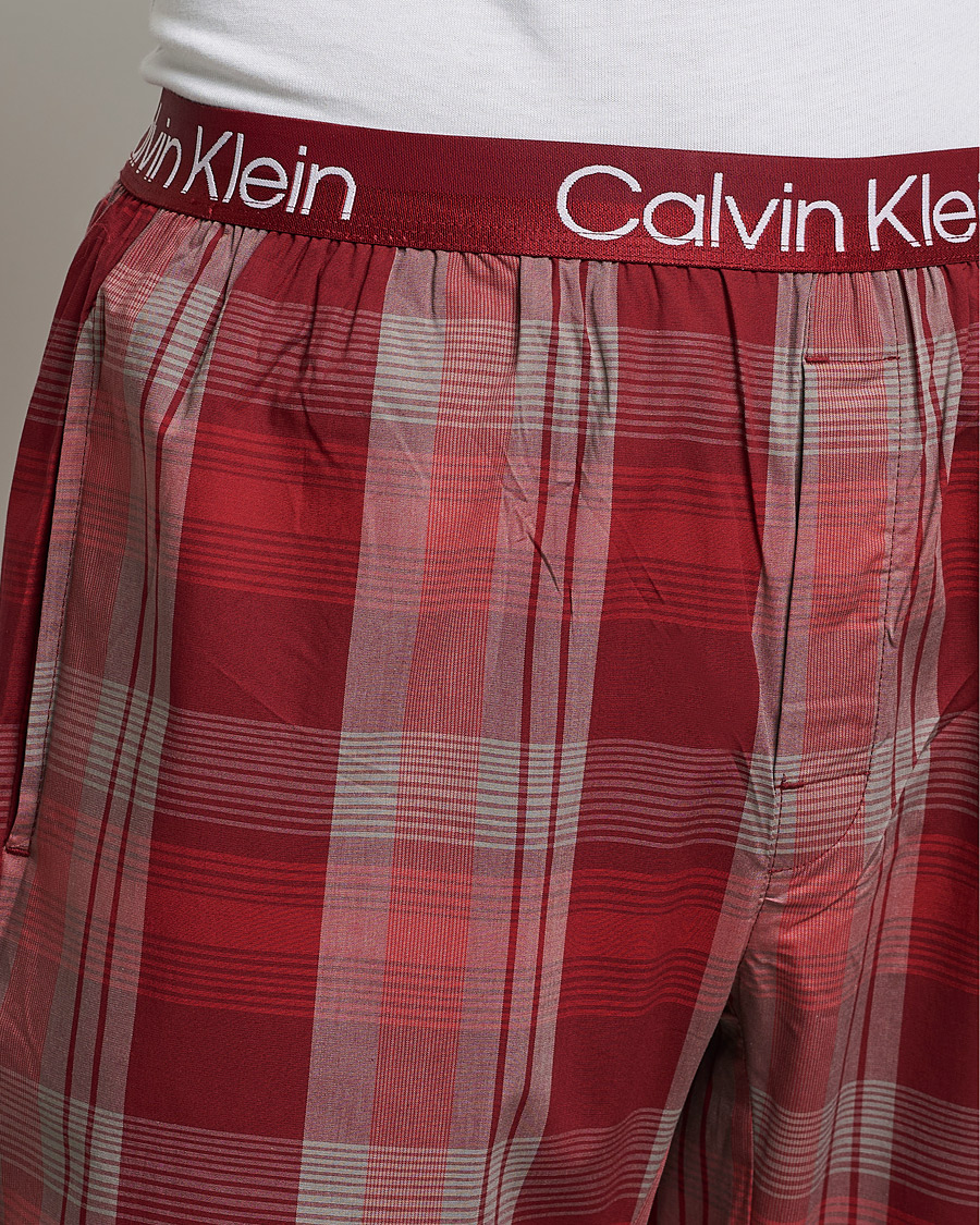 Herre | Pyjamaser og badekåper | Calvin Klein | Logo Long Sleeve Checked Pyjama Set Red