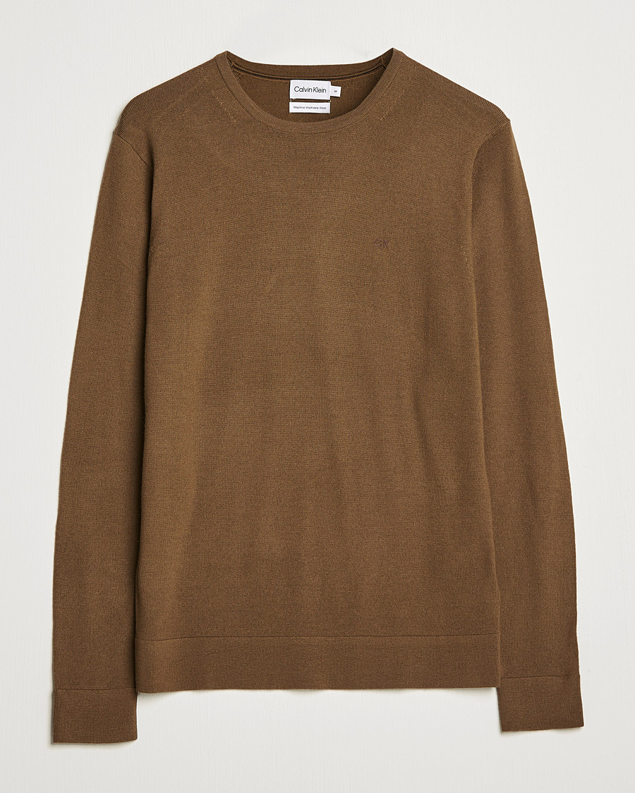 Herre | Gensere | Calvin Klein | Superior Wool Crew Neck Sweater Chester Brown