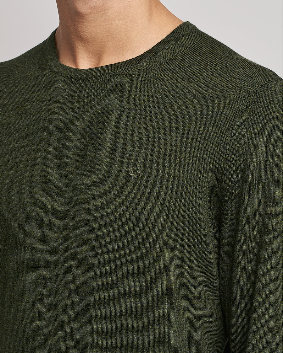 Herre | Gensere | Calvin Klein | Superior Wool Crew Neck Sweater Dark Olive