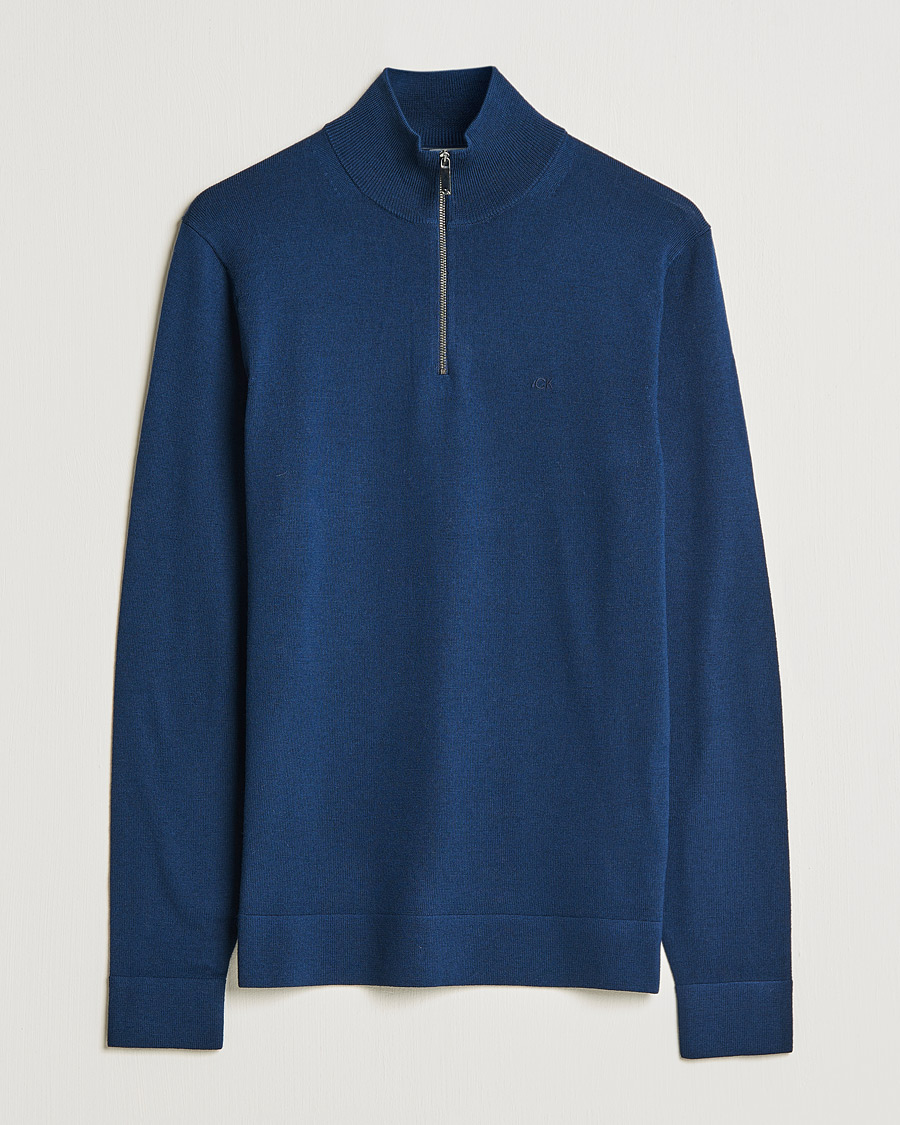 Herre | Gensere | Calvin Klein | Superior Wool Half Zip Sweater Navy