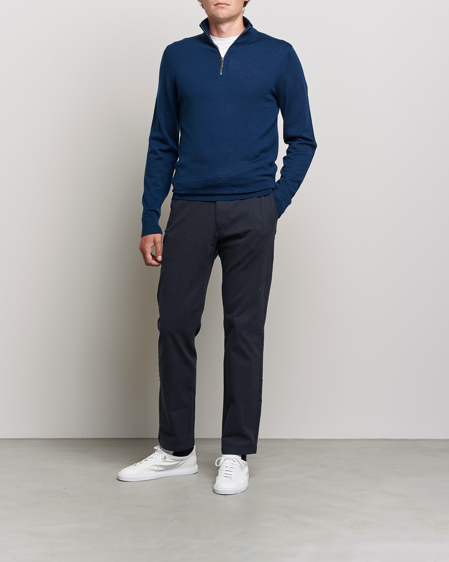 Herre | Gensere | Calvin Klein | Superior Wool Half Zip Sweater Navy