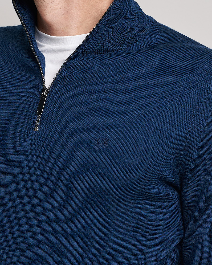 Herre | Gensere | Calvin Klein | Superior Wool Half Zip Sweater Navy