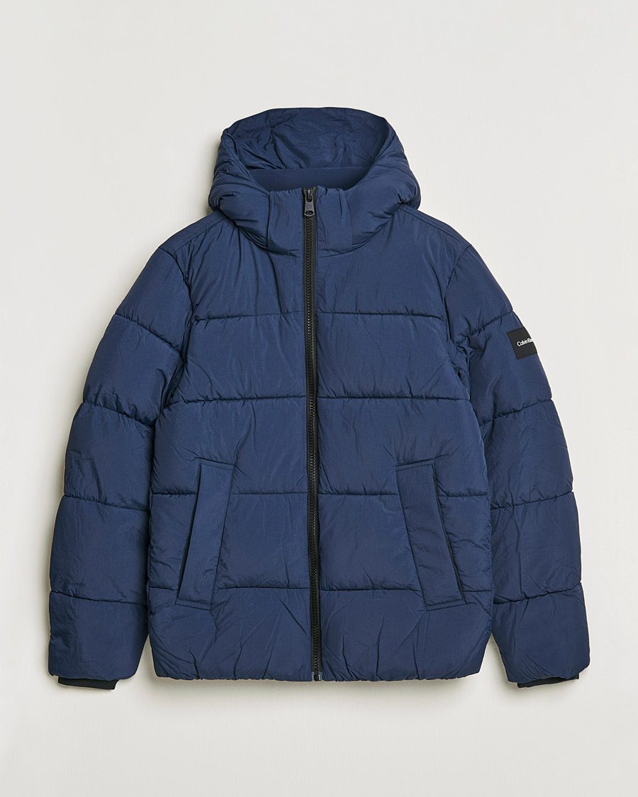 Herre | Jakker | Calvin Klein | Crinkle Nylon Puffer Jacket Navy