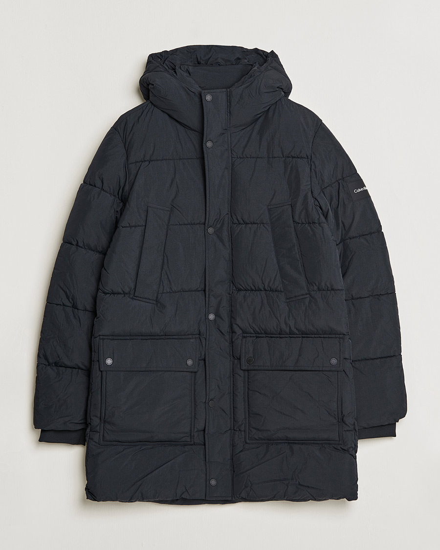 Herre | Jakker | Calvin Klein | Crinkle Nylon Long Puffer Jacker Black