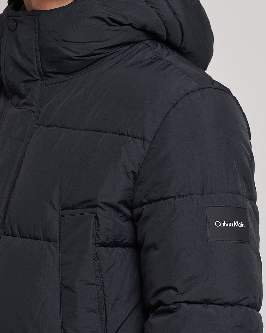 Herre | Jakker | Calvin Klein | Crinkle Nylon Long Puffer Jacker Black