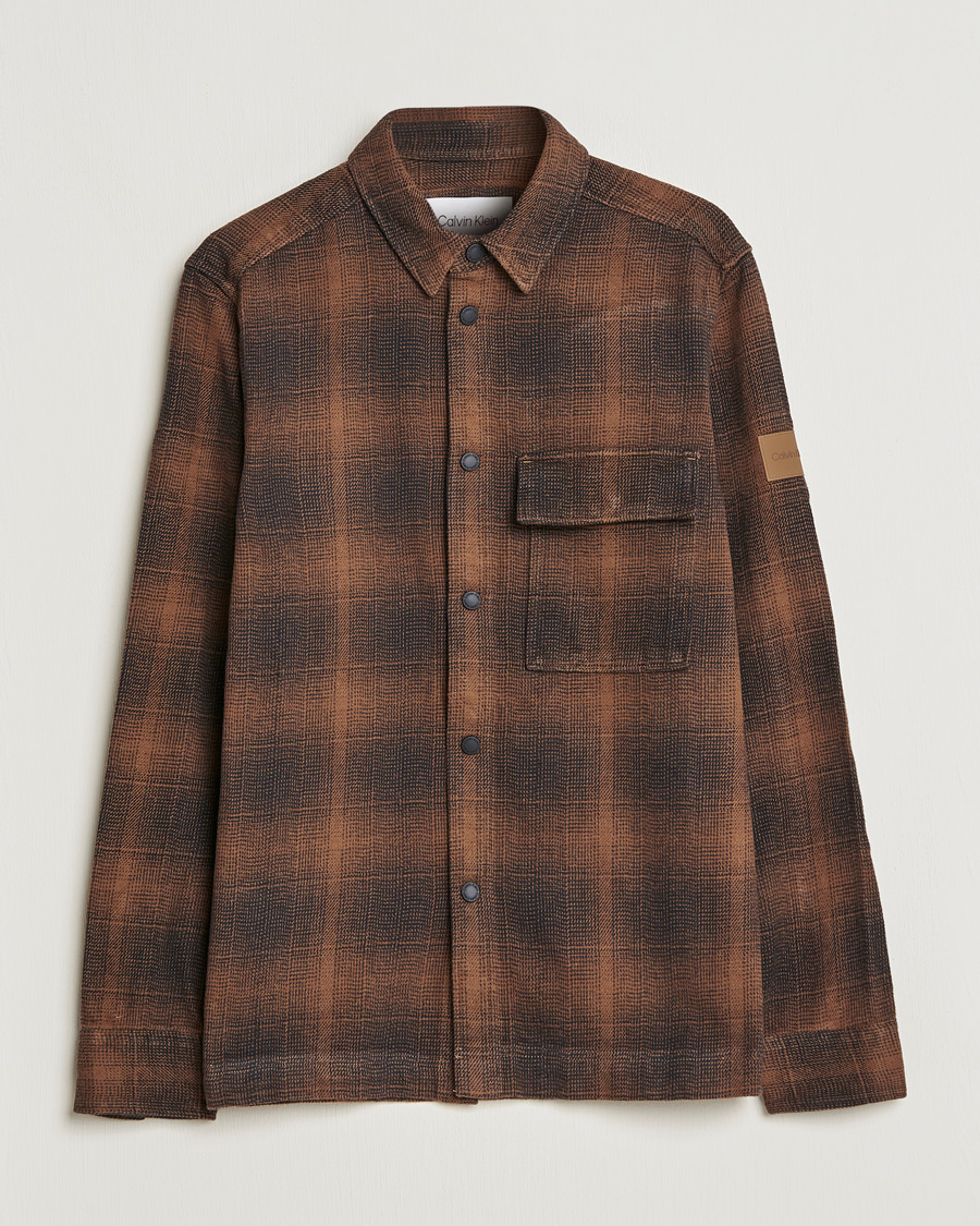 Herre | Skjorter | Calvin Klein | Blurred Checked Overshirt Chester Brown