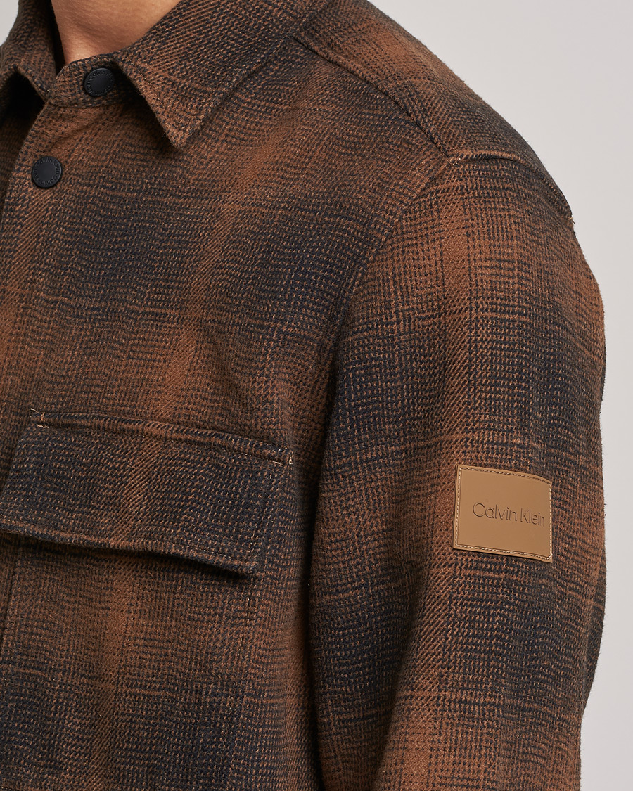 Herre | Skjorter | Calvin Klein | Blurred Checked Overshirt Chester Brown
