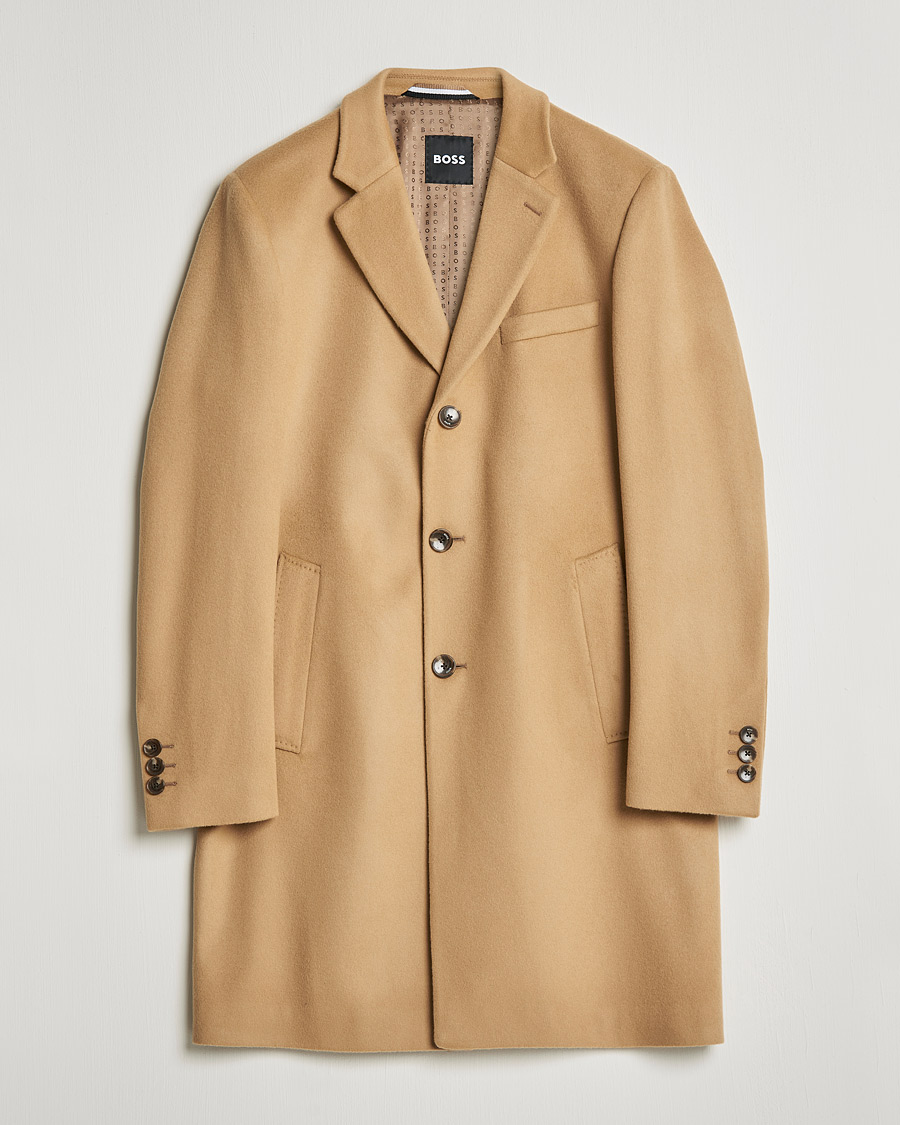 Herre | Jakker | BOSS BLACK | BOSS Hyde Wool/Cashmere Coat Medium Beige