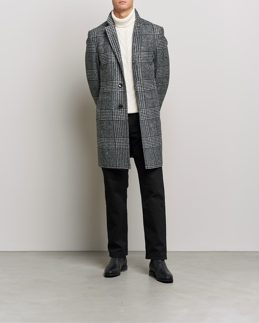 Herre |  | BOSS | Hyde Wool Checked Coat Black/Grey