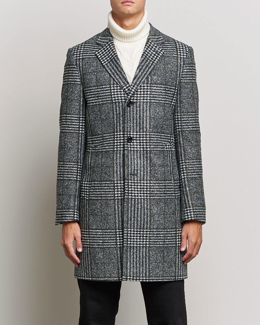 Herre | | BOSS | Hyde Wool Checked Coat Black/Grey