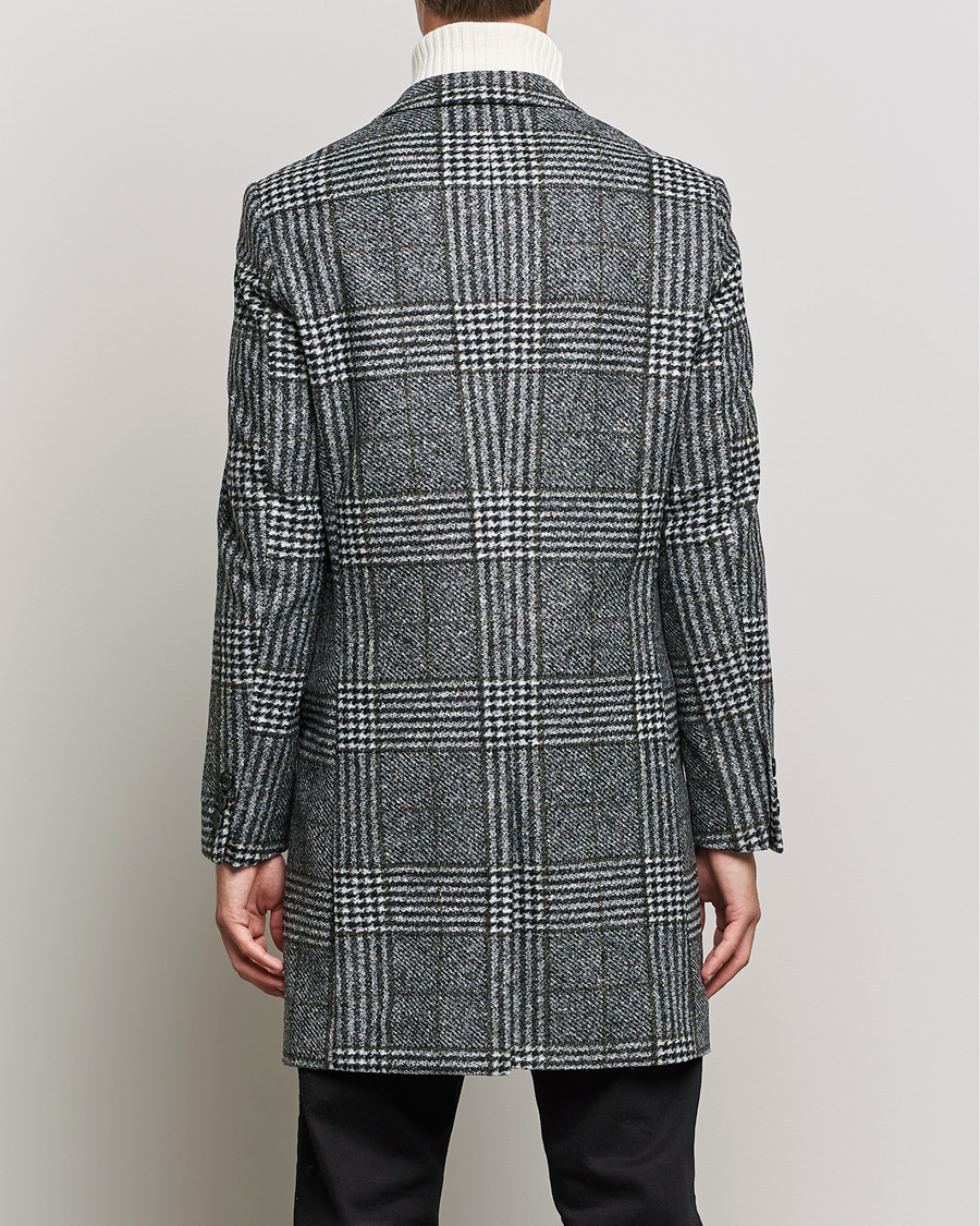 Herre | Jakker | BOSS BLACK | Hyde Wool Checked Coat Black/Grey