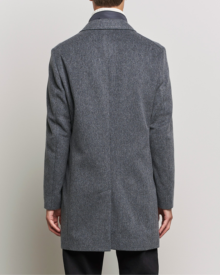 Herre | Jakker | BOSS | Hyde Wool/Cashmere Stand Up Collar Coat Silver