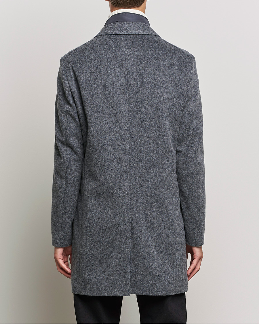Herre | Jakker | BOSS BLACK | BOSS Hyde Wool/Cashmere Stand Up Collar Coat Silver