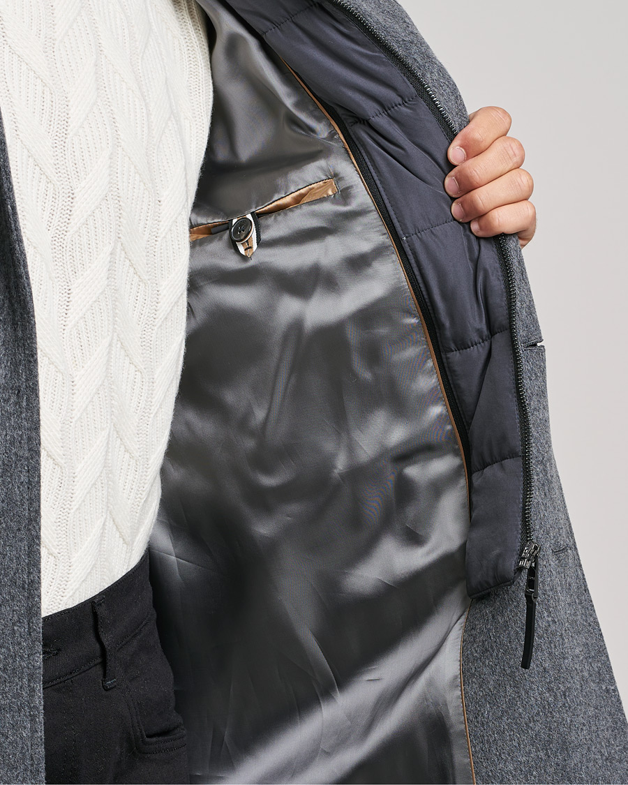 Herre | Jakker | BOSS BLACK | BOSS Hyde Wool/Cashmere Stand Up Collar Coat Silver