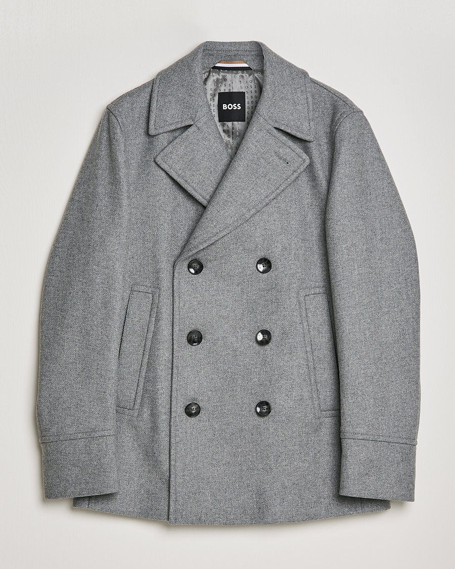 Herre | Jakker | BOSS BLACK | BOSS Hyde Peacoat Silver