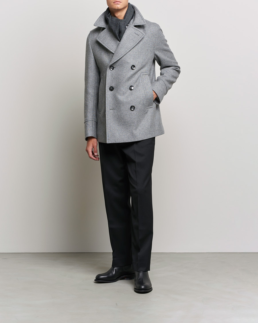 Herre | Jakker | BOSS BLACK | BOSS Hyde Peacoat Silver