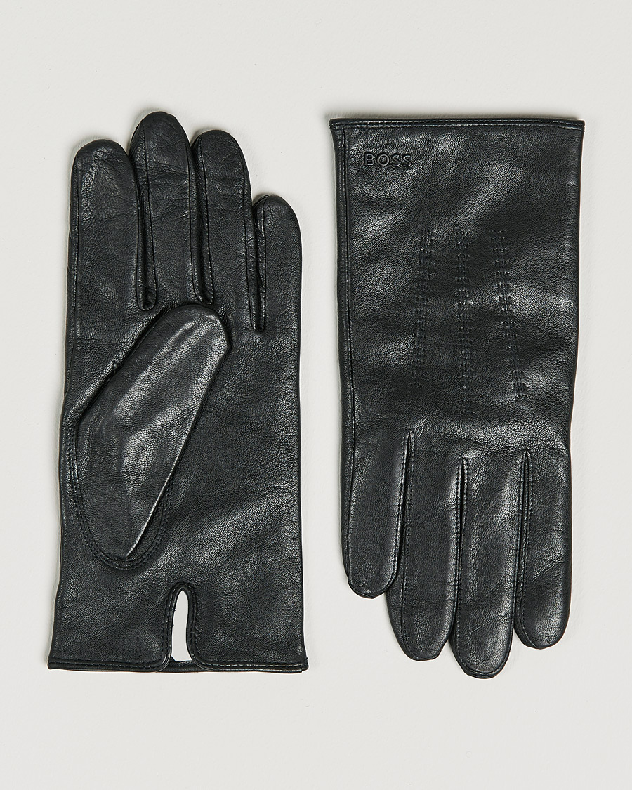 Herre | Hainz Leather Gloves Black | BOSS BLACK | Hainz Leather Gloves Black