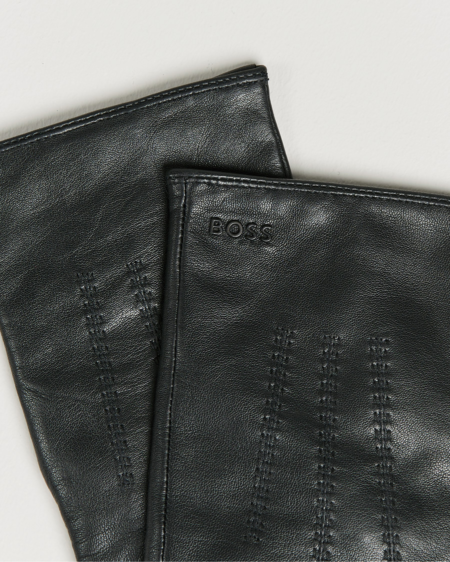 Herre | Business & Beyond | BOSS | Hainz Leather Gloves Black