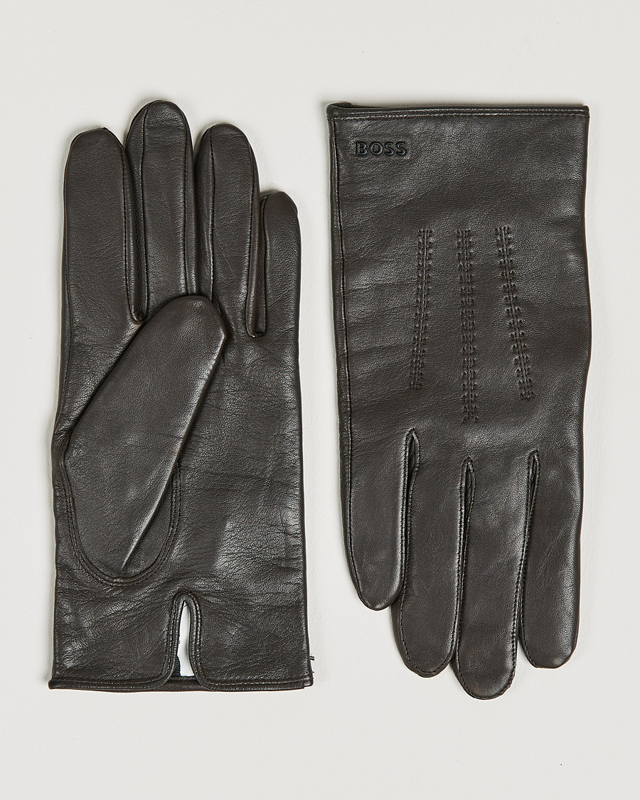 Herre | Hansker | BOSS | Hainz Leather Gloves Medium Brown