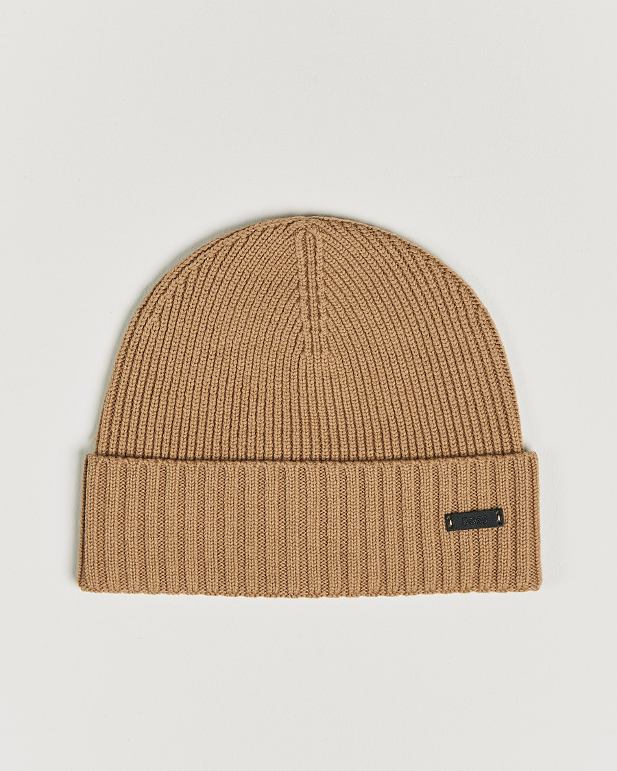 Herre | Fati Beanie Medium Beige | BOSS BLACK | Fati Beanie Medium Beige