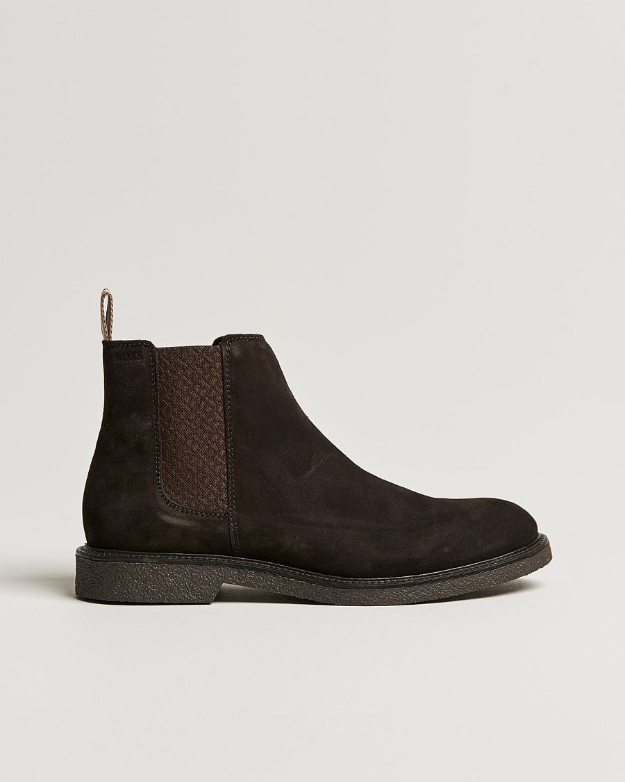 Herre | BOSS Tunley Suede Chelsea Boots Dark Brown | BOSS BLACK | BOSS Tunley Suede Chelsea Boots Dark Brown