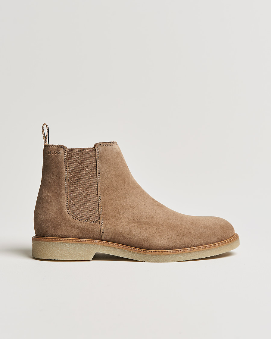 Herre | BOSS Tunley Suede Chelsea Boots Light Beige | BOSS BLACK | BOSS Tunley Suede Chelsea Boots Light Beige