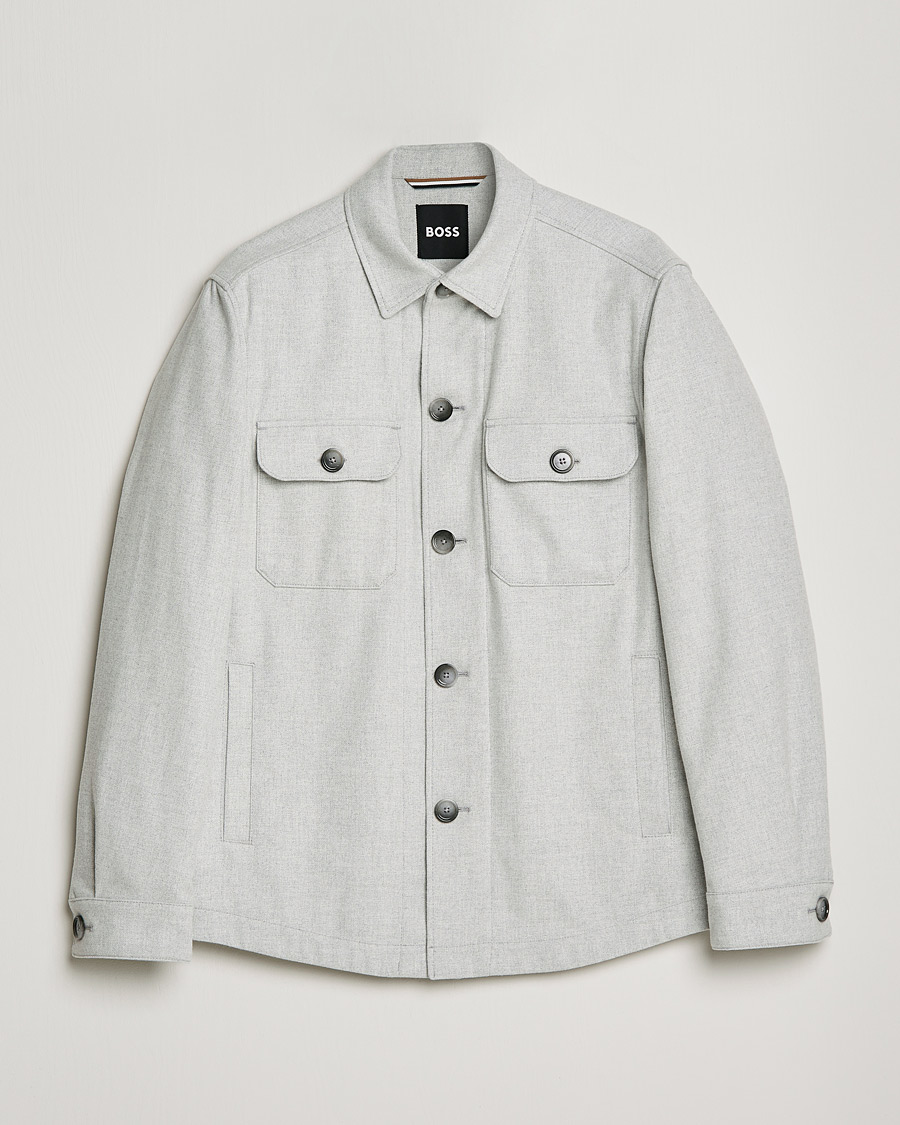 Herre | Skjorter | BOSS BLACK | Carper Overshirt Open Grey