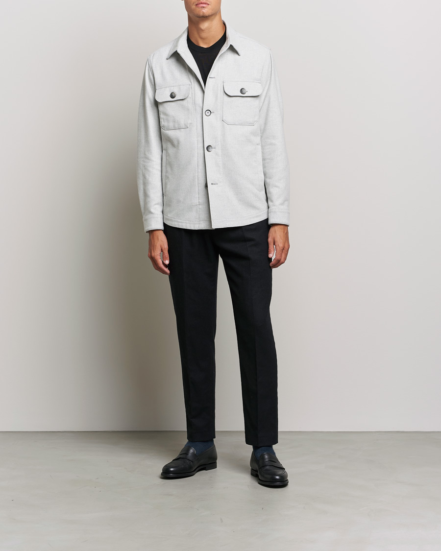 Herre | Skjorter | BOSS BLACK | Carper Overshirt Open Grey